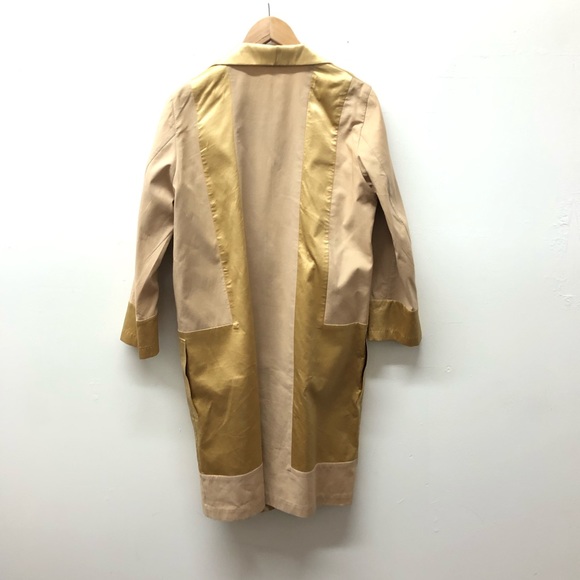 Dries Van Noten Long Jacket Silk Cotton Golden Color Size M - Picture 9 of 10